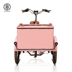 Triciclo eléctrico de carga con cargador frontal rosa KK6007