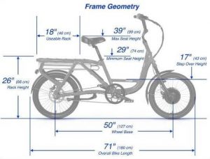 KK2015 Mid Tail Electric Cargo Bike Frame Geometry
